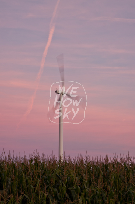 Windkraft im Sonnenuntergeng