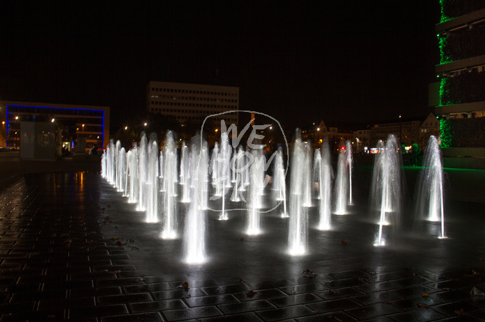 Springbrunnen Kesselbrink bei Nacht